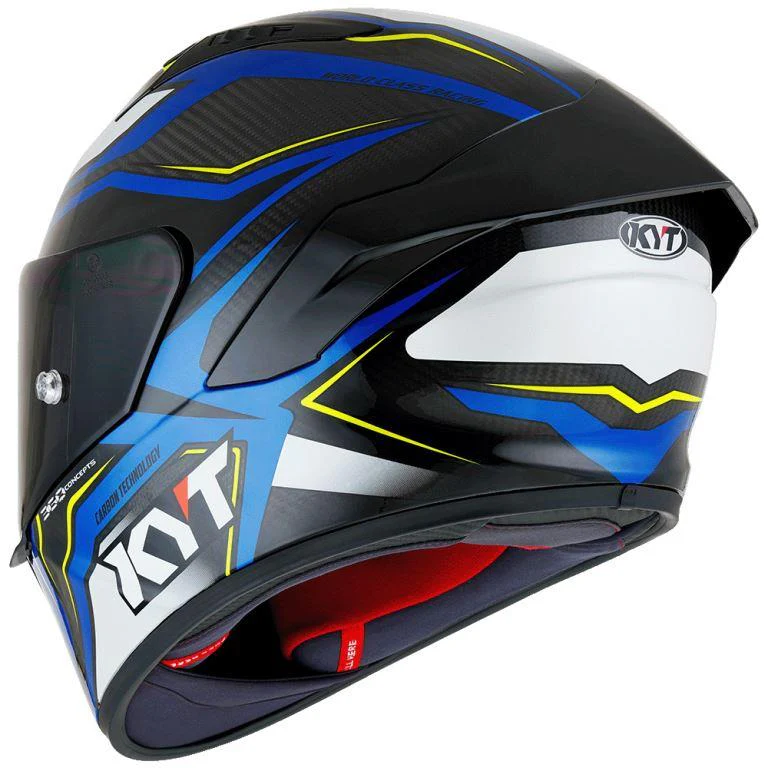 KYT Racing - NZ-Race Carbon Stride Blue White - Full Face Helmet - Image 3
