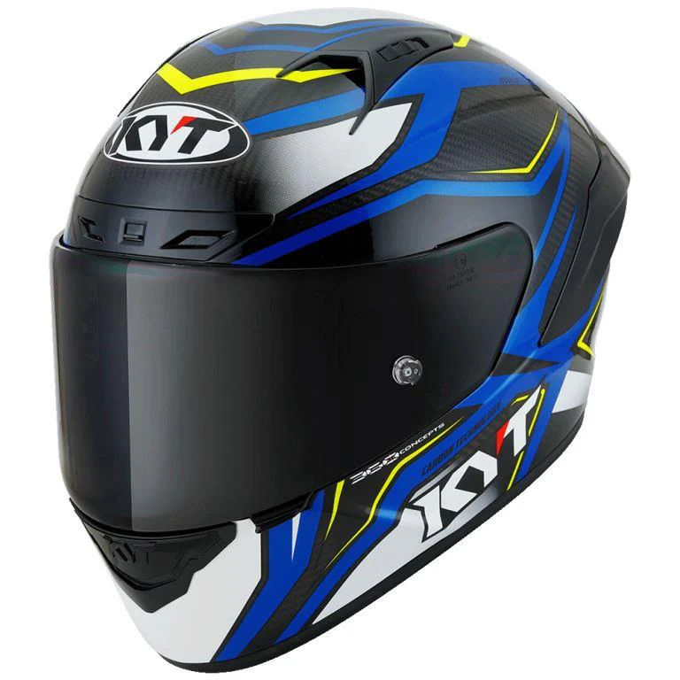 KYT Racing - NZ-Race Carbon Stride Blue White - Full Face Helmet - Image 6