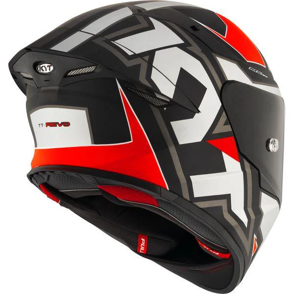 KYT Sport Touring - TT-REVO Electron Matt Grey Red - Full Face Helmet - Image 3