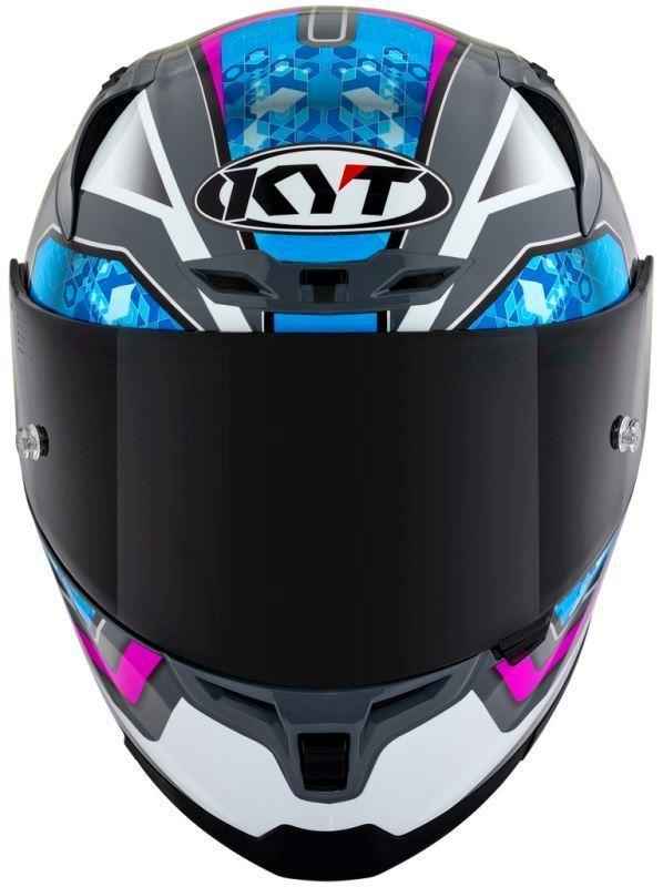 KYT Striker 2V #01 Gloss Grey Blue Helmet - Image 8