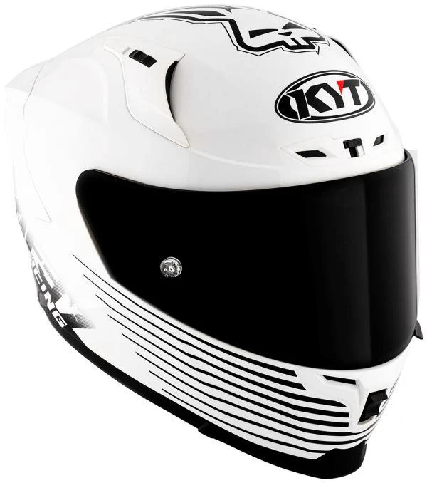 KYT Striker 2V AF37 Livery Gloss Black White Helmet - Image 3