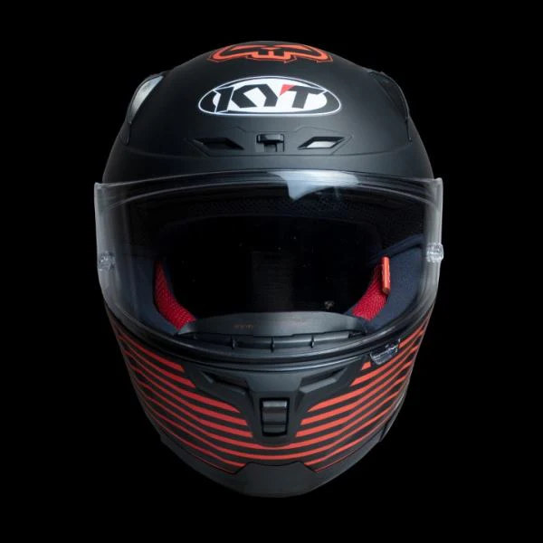 KYT Striker 2V AF37 Livery Matt Black Red Helmet - Image 4