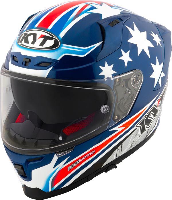 KYT Striker 2V Brock Parkes Replica Gloss Blue White Helmet - Image 6