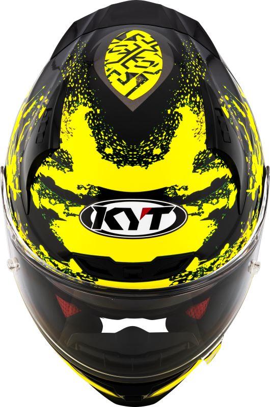KYT Striker 2V Neutron Gloss Black Yellow Helmet - Image 6