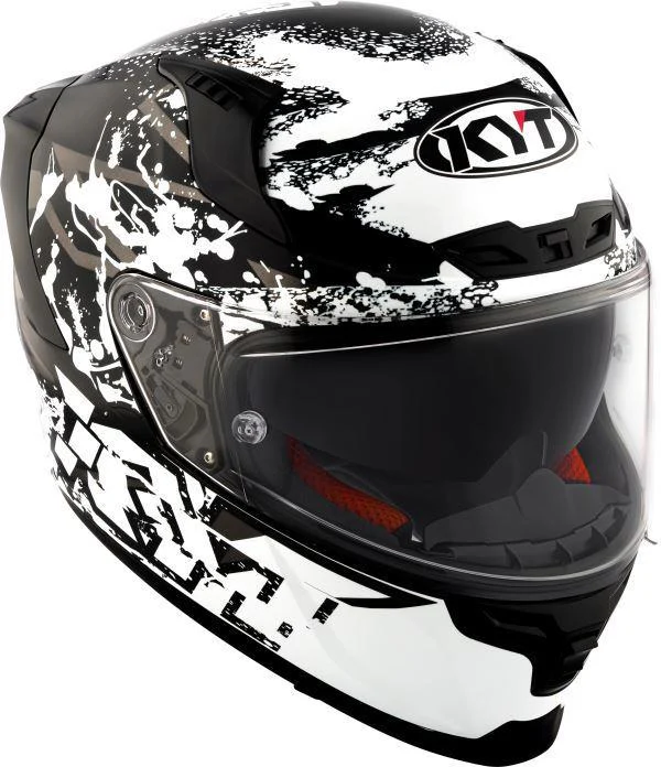 KYT Striker 2V Neutron Gloss Black White Helmet - Image 3