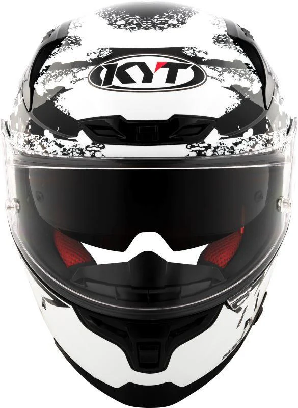 KYT Striker 2V Neutron Gloss Black White Helmet - Image 4