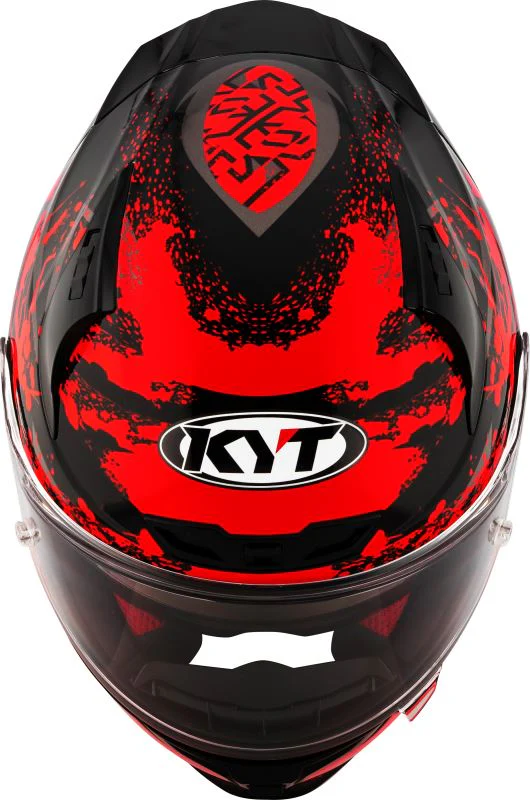 KYT Striker 2V Neutron Gloss Black Red Helmet - Image 4