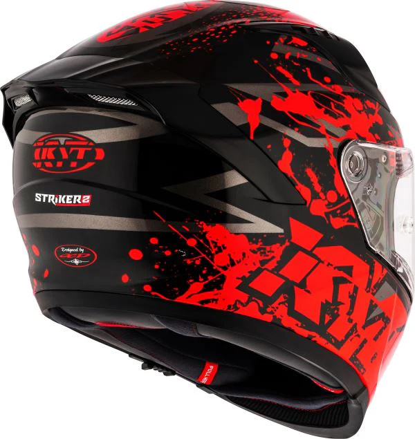 KYT Striker 2V Neutron Gloss Black Red Helmet - Image 5