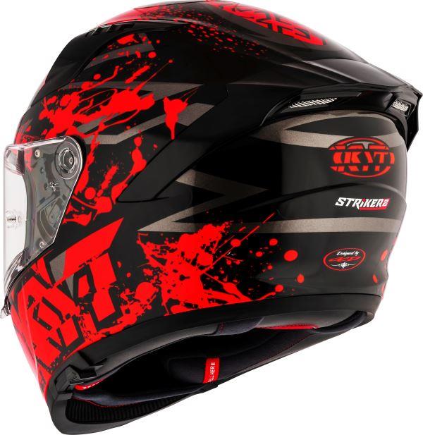 KYT Striker 2V Neutron Gloss Black Red Helmet - Image 7