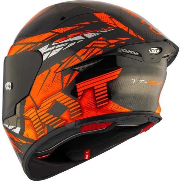 KYT TT-Revo Combustion Orange Full Face Motorcycle Helmet - Image 3