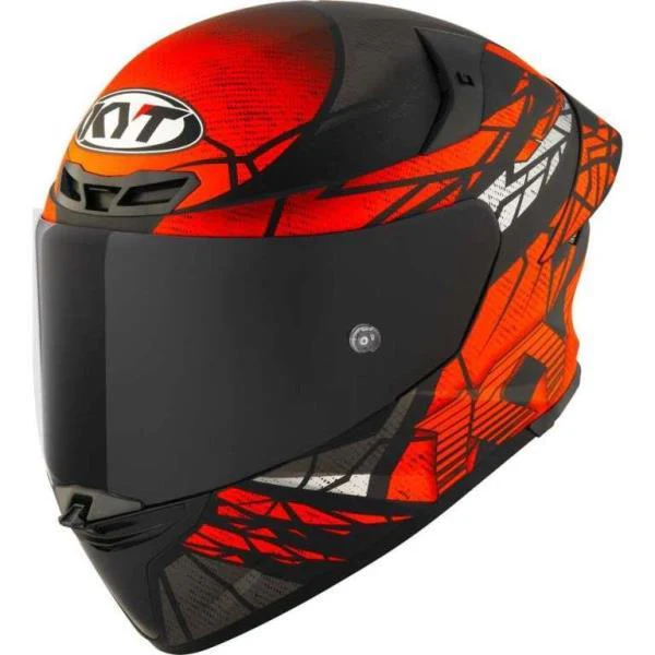 KYT TT-Revo Combustion Orange Full Face Motorcycle Helmet - Image 8