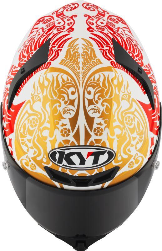 KYT TT Revo Enea Bastianini Indonesia Replica 2023 Gloss Pearl White Helmet - Image 2