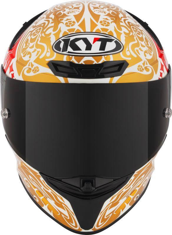 KYT TT Revo Enea Bastianini Indonesia Replica 2023 Gloss Pearl White Helmet - Image 3