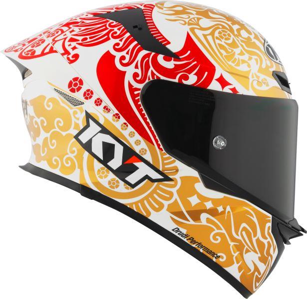 KYT TT Revo Enea Bastianini Indonesia Replica 2023 Gloss Pearl White Helmet - Image 6