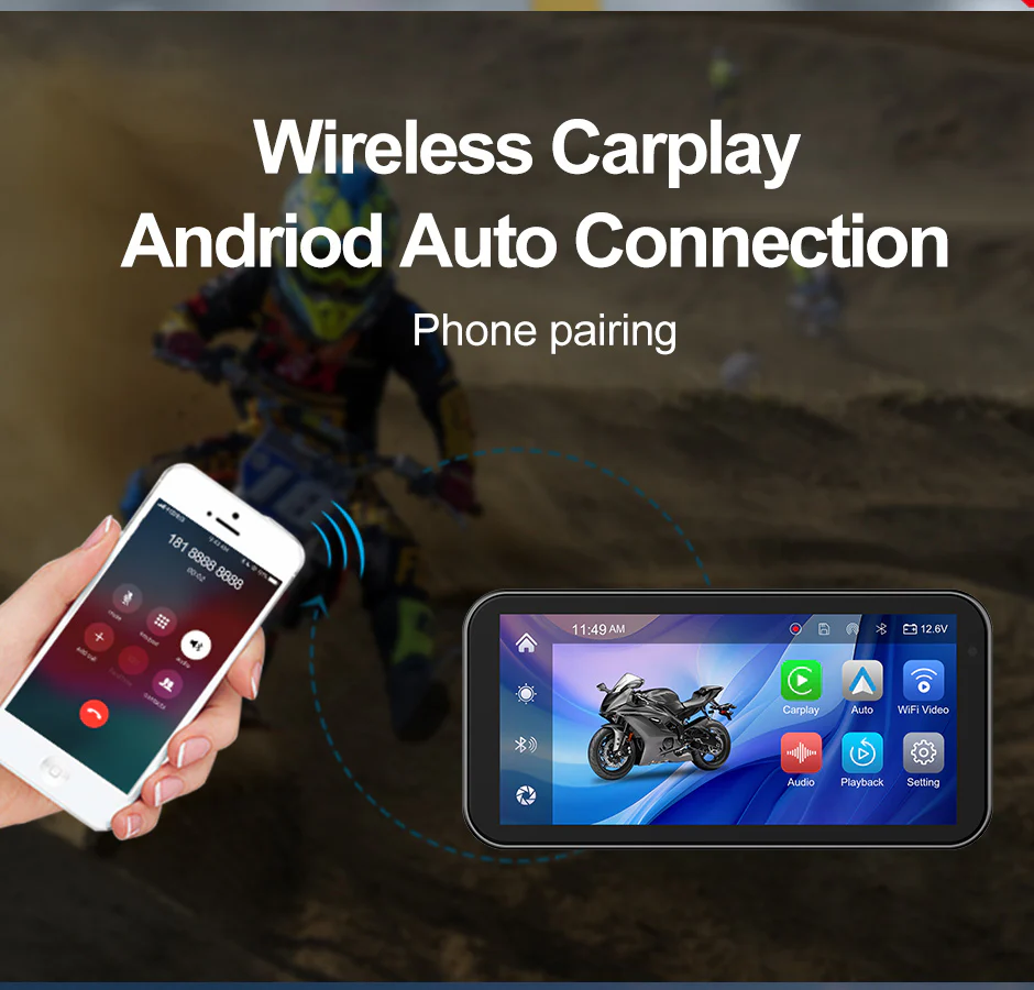 LBC Moto-Universal S3 Elite 6.25-inch Motorcycle Navigation System with Apple CarPlay, 2K HD Screen, GPS, Camera Remote, and TPMS - Image 4