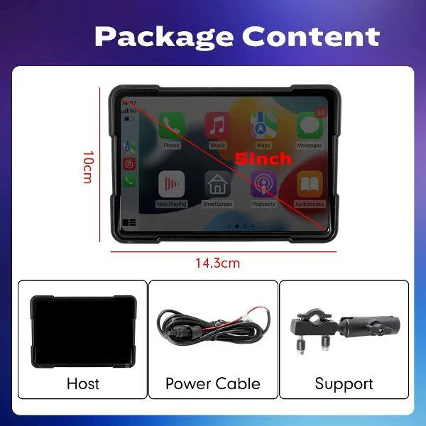LBC S3L IP67 Waterproof 5 Inch Touch Screen Motorcycle Android Auto/Carplay Device- Universal - Image 2