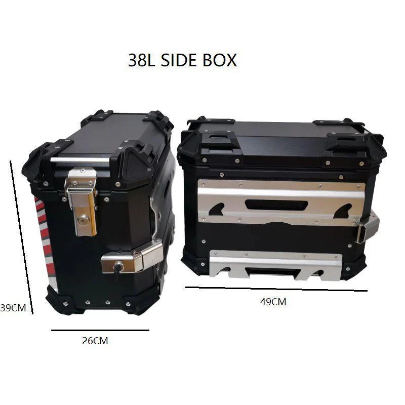 LGP Aluminium Touring Panniers 38L with brackets Set of 2-Black-LGP11256 - Image 12