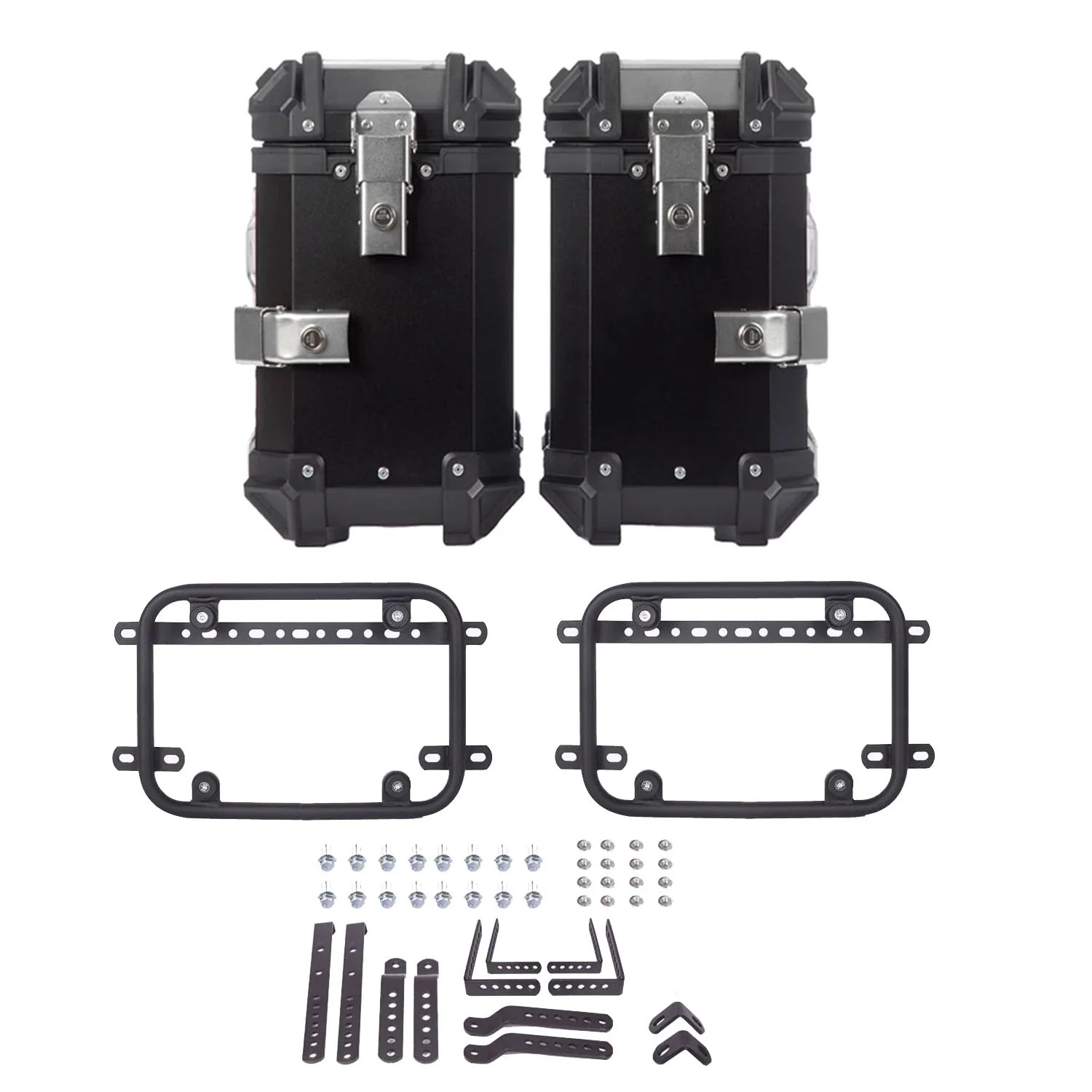 LGP Aluminium Touring Panniers 38L with brackets Set of 2-Black-LGP11256 - Image 3