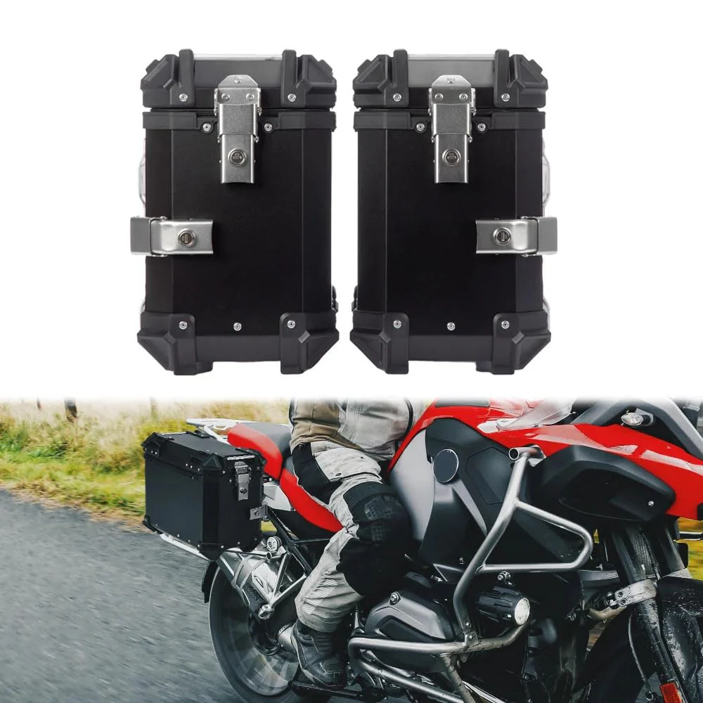 LGP Aluminium Touring Panniers 38L with brackets Set of 2-Black-LGP11256 - Image 9
