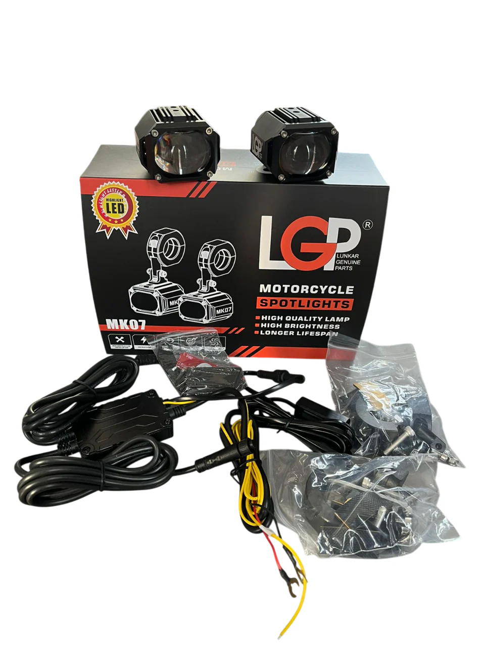 LGP Mk07 Spotlight Ip67 Waterproof Auxiliary Lights With Harness Compatible For All Motorcycles And Cars-LGP11125 - Image 6