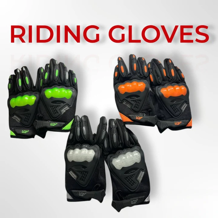 LGP Motocross Riding Gloves Black (Orange) - Image 2