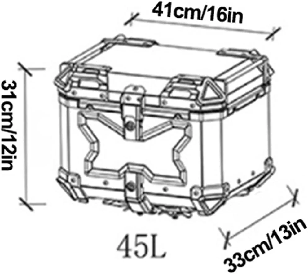 LGP Rainbow Large Capacity Aluminium Top Box 45 Ltrs (fits All Motorcycle) - Color Plating Premium Top Box-LGP11213 - Image 14