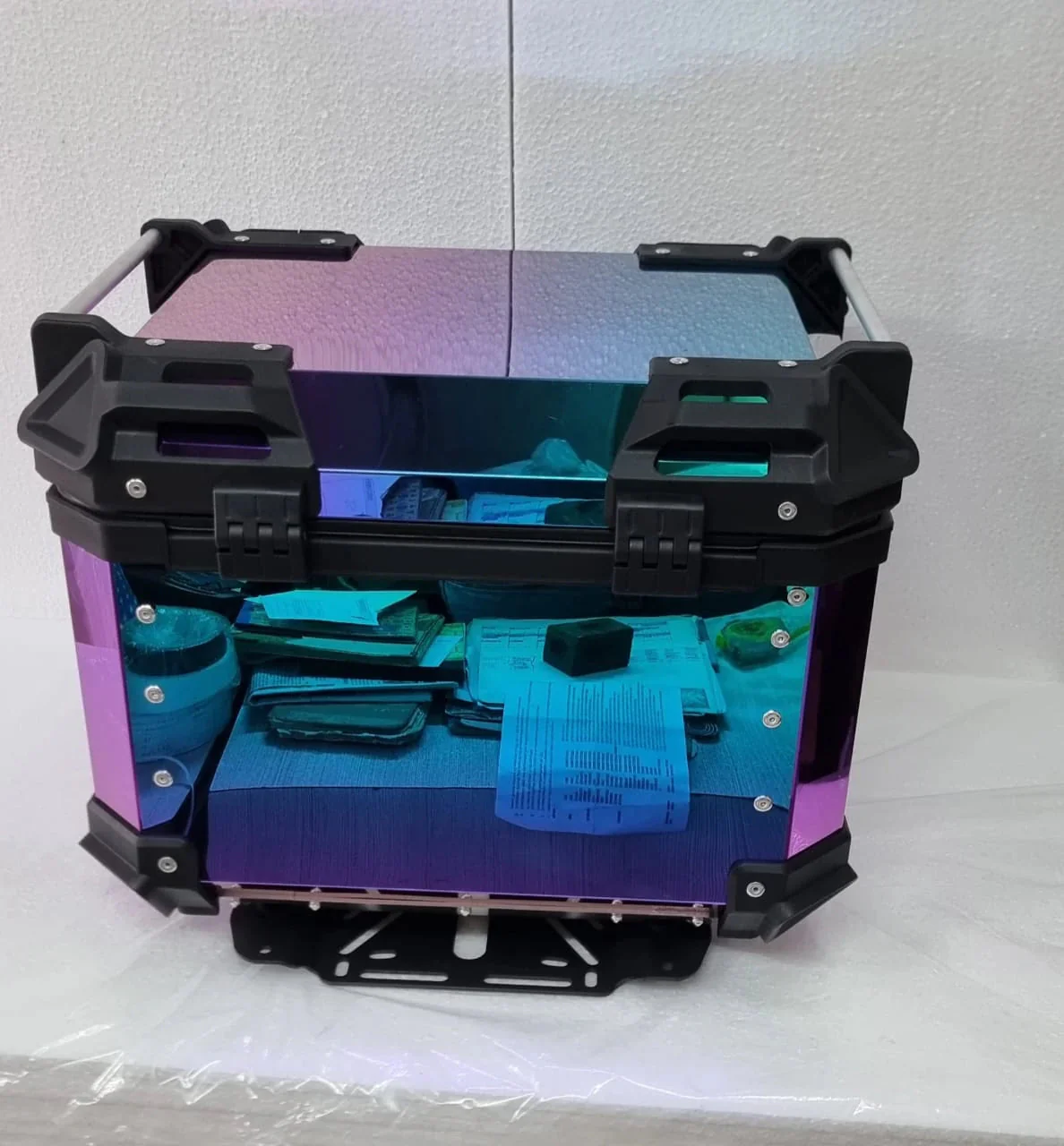 LGP Rainbow Large Capacity Aluminium Top Box 45 Ltrs (fits All Motorcycle) - Color Plating Premium Top Box-LGP11213 - Image 6