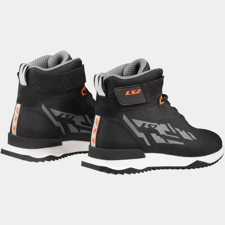 LS2 Acrux Motocycle Shoes - Black/Orange - Image 3