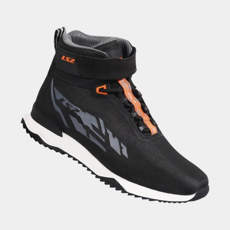 LS2 Acrux Motocycle Shoes - Black/Orange - Image 4