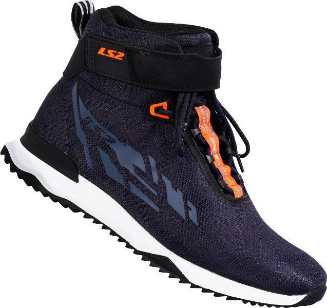 LS2 Acrux Motocycle Shoes - Blue/Orange - Image 2