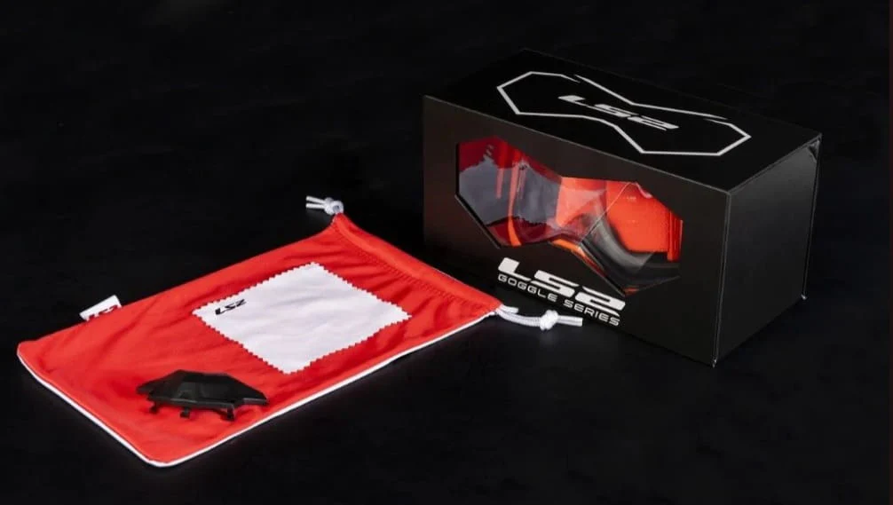 LS2 Aura Pro Goggle Black Hiv Orange With Iridium Visor - Image 3