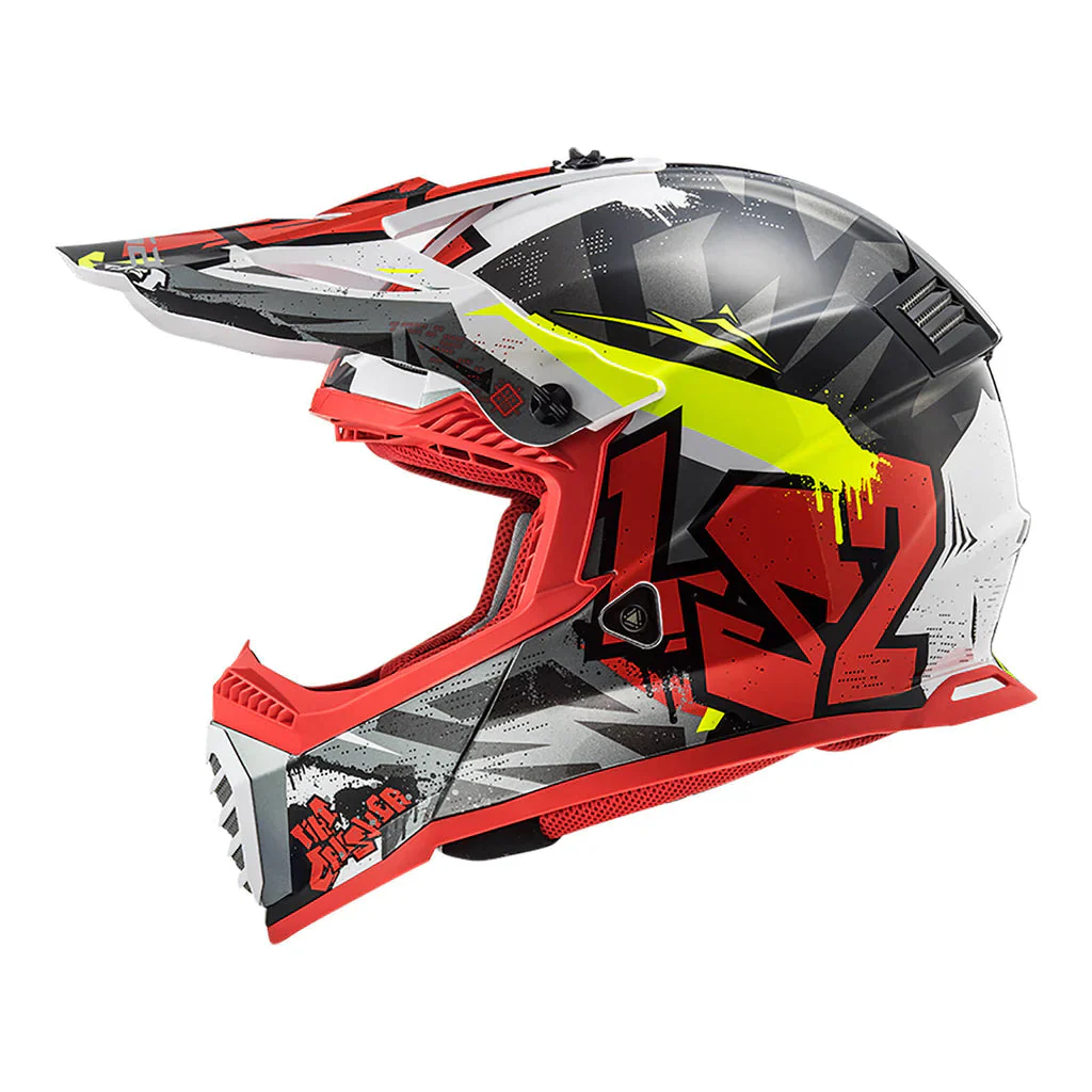 LS2 MX437 Fast Evo Crusher Matt Black Red Helmet - Image 2