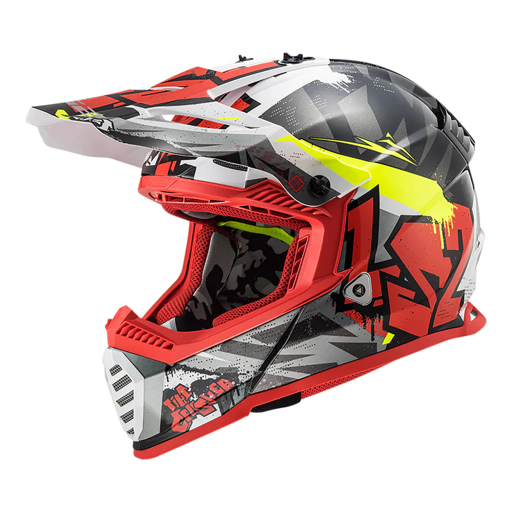 LS2 MX437 Fast Evo Crusher Matt Black Red Helmet - Image 4