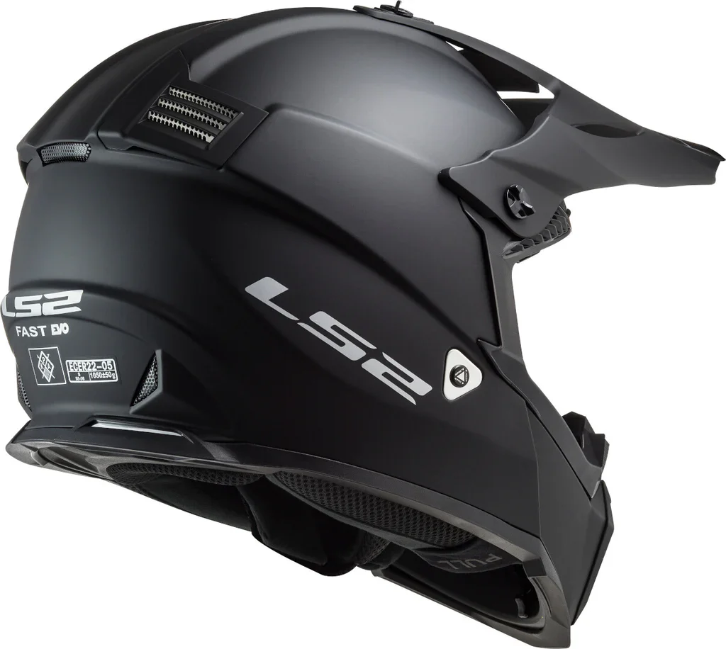 LS2 MX437 Fast Evo Solid Matt Black Helmet - Image 2