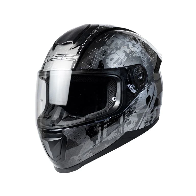 LS2 FF352 Flash Black Sliver Force