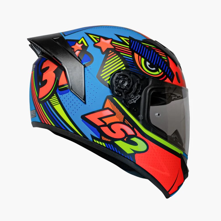 LS2 FF352 Rookie Khan Matt Blue Hi-viz Orange - Helmet - Image 4
