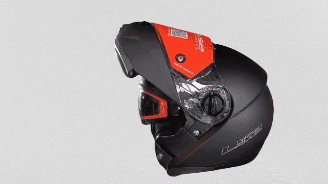 LS2 FF386 MATT BLACK FLIPUP HELMET - Image 2
