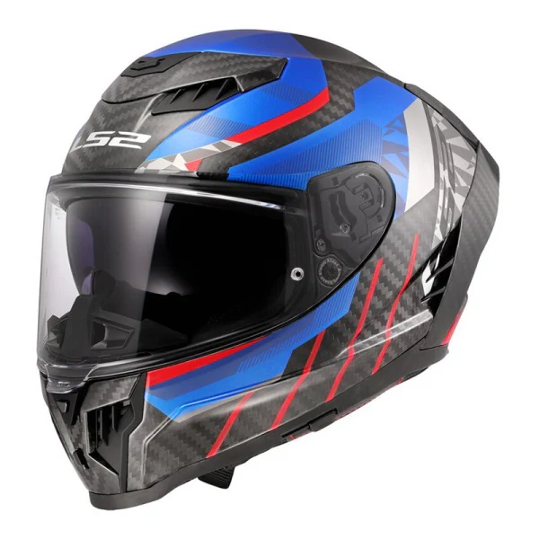 LS2 FF807 Dragon Carbon Trax Blue Helmet - Image 3