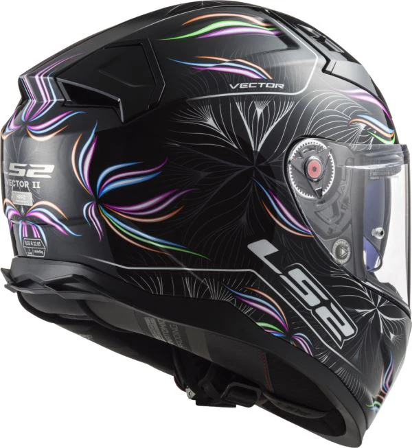 LS2 FF811 Vector II Tropical Gloss Black White Helmet - Image 3