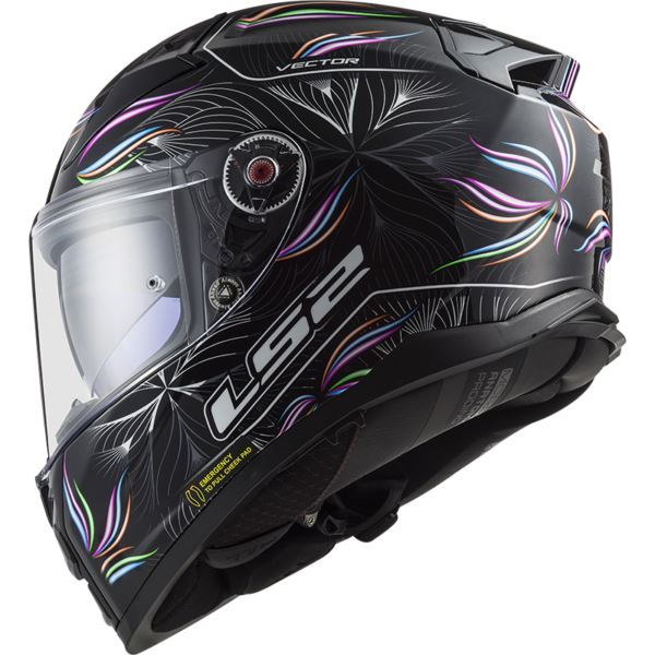 LS2 FF811 Vector II Tropical Gloss Black White Helmet - Image 5