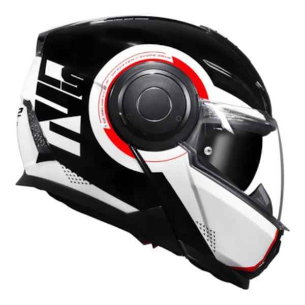 LS2 FF902 Scope II Arch Gloss Black White Red-06 Helmet - Image 2