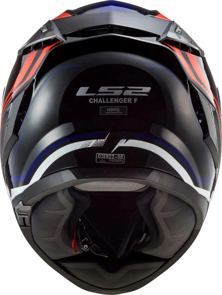 LS2 FF327 Challenger Propeller Gloss Black Red Blue Helmet - Image 3