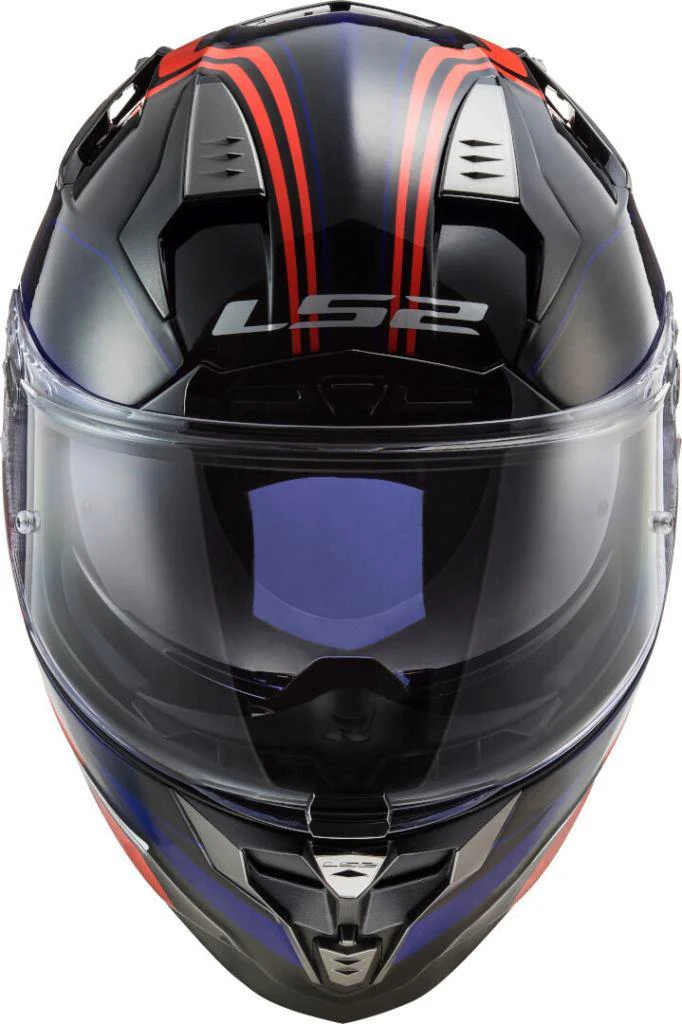 LS2 FF327 Challenger Propeller Gloss Black Red Blue Helmet - Image 5
