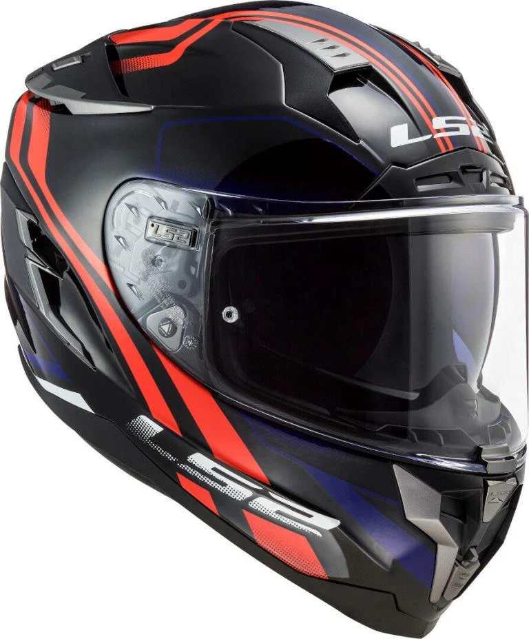 LS2 FF327 Challenger Propeller Gloss Black Red Blue Helmet - Image 7