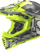 LS2 MX437 Fast Evo Crusher Matt Black Hi Vis Yellow Helmet - Image 2