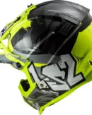 LS2 MX437 Fast Evo Crusher Matt Black Hi Vis Yellow Helmet - Image 6
