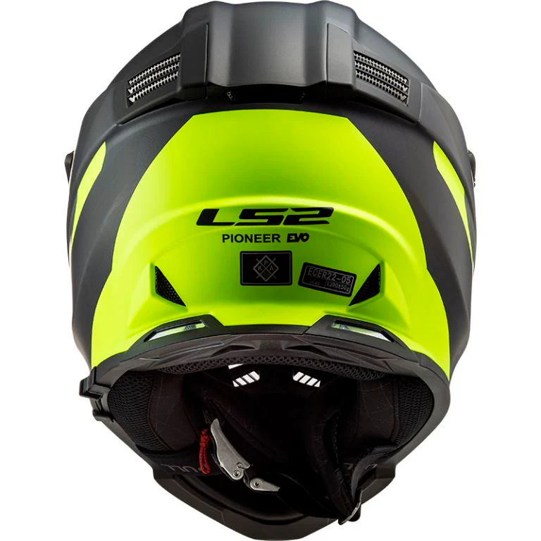 LS2 MX436 Pioneer Evo Router Black Yellow Helmet - Image 2