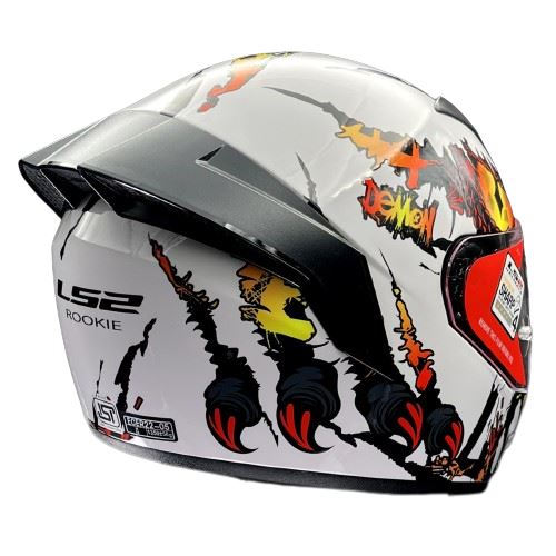 LS2 FF352 Rookie Demon White Red Helmet - Image 5