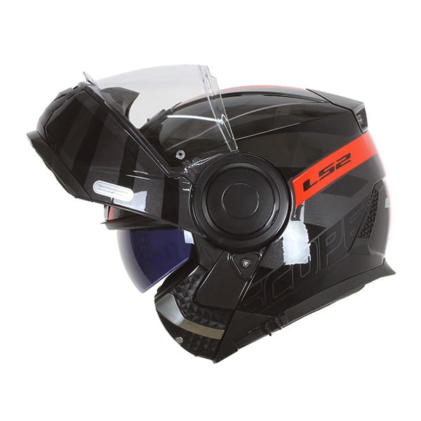 LS2 FF902 Scope Hamr Gloss Black Titanium Red Helmet - Image 2