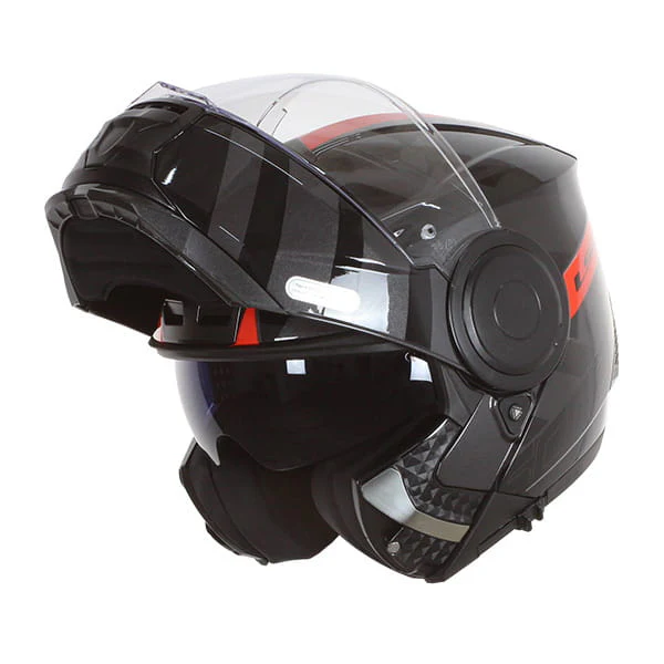 LS2 FF902 Scope Hamr Gloss Black Titanium Red Helmet - Image 3